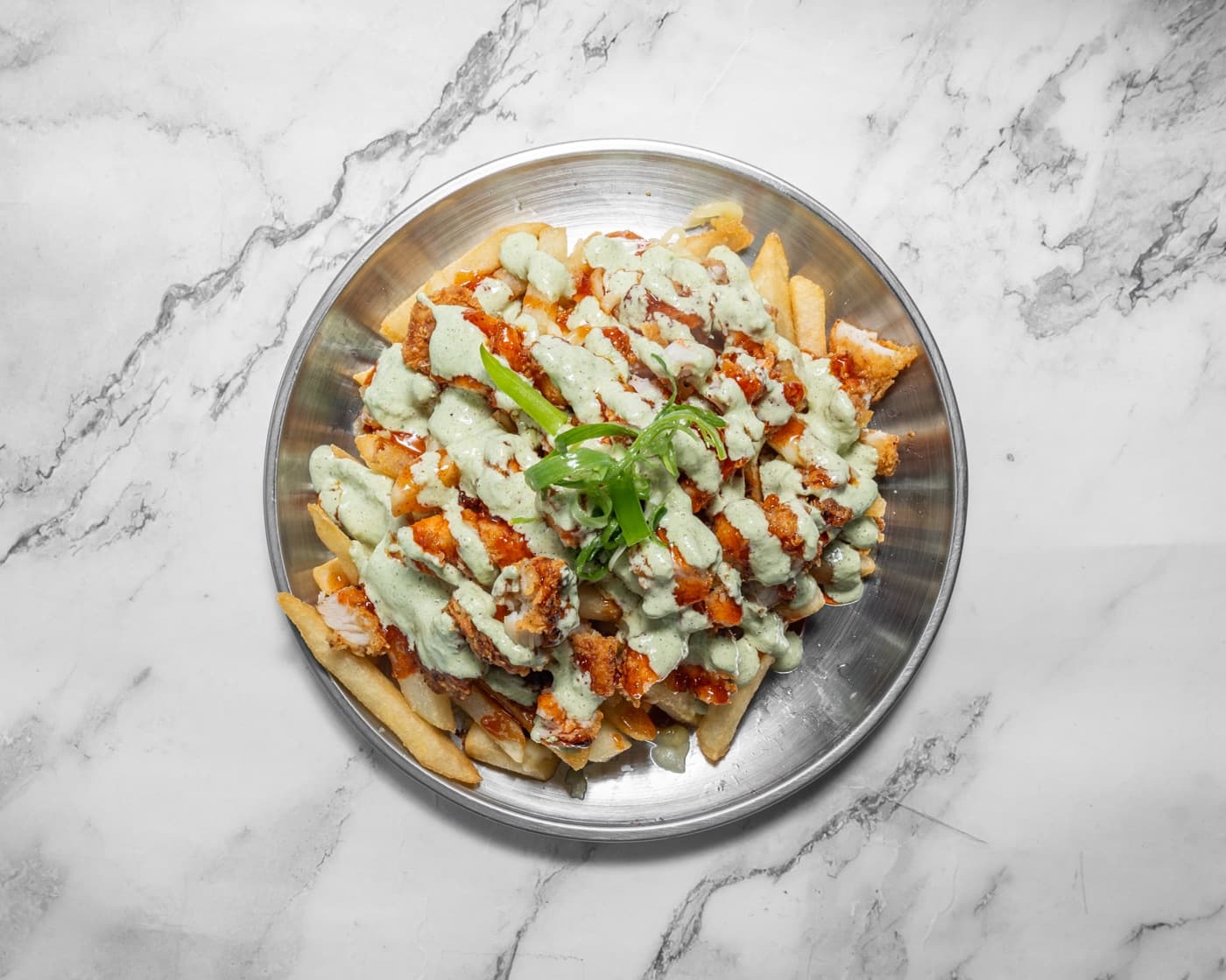 Chicken loaded fries